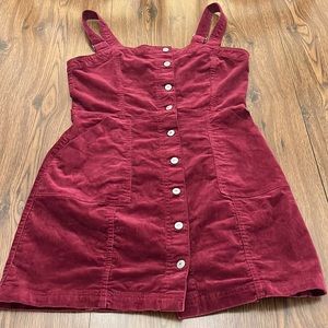 Openable, burgundy corduroy dress.